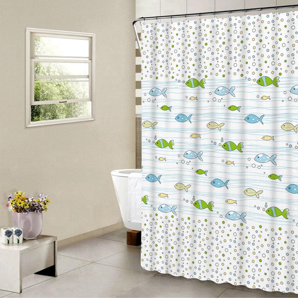 200x200CM Bathroom Curtain Fabric Shower Curtain Extra Wide & Long Waterproof PEVA With Hooks Bathroom Accessories