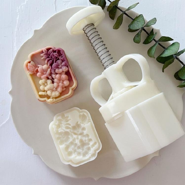 Pomegranate Flower Mooncake Press Mold Cookie Stamps Moon Cake Makers Decor Tool