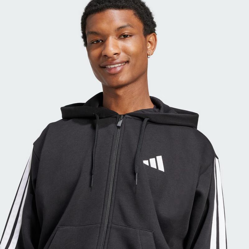 adidas Men's Sport Style 3-Stripes Hooded Knit Jacket