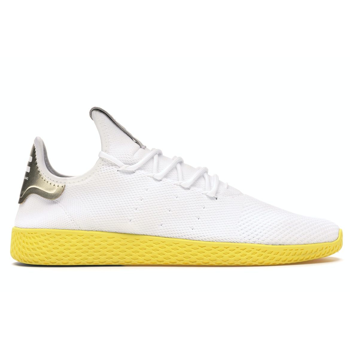 

Кроссовки унисекс желтые adidas Pharrell x Tennis Hu белые BY2674