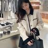 New Small Fragrance Style Short Doll Neck Contrast Color Celebrity Fashionable Temperament Commuting Single-breasted Woolen Coat for Women