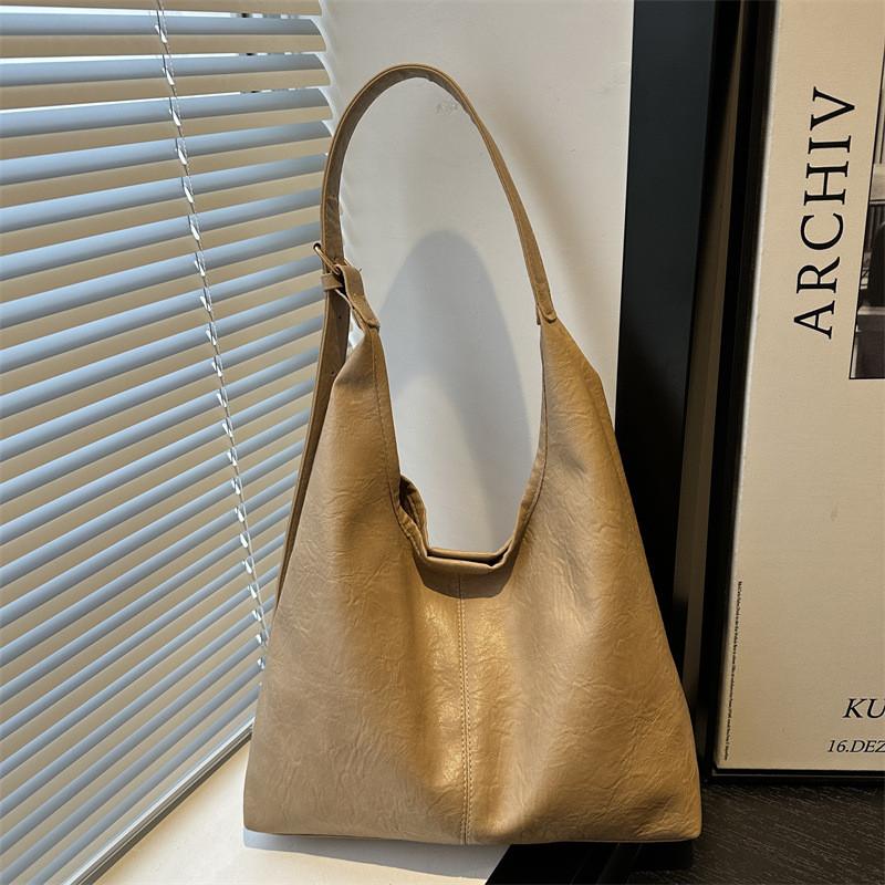 Stylish Korean Version Plain Color Tote Bag Perfect For Autumn With Large Capacity And Fashionable Design