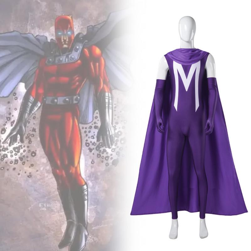 Premium Unisex Cosplay Bodysuit für Halloween Magneto Inspiriertes Superhelden Performance Kostüm