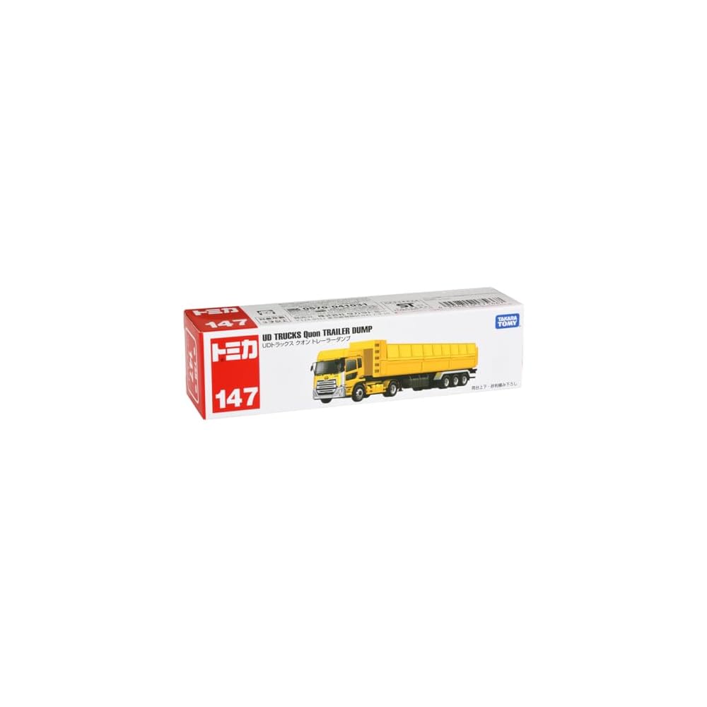 Takara Tomy Tomica Long Type No.147 UD Trucks Quon Trailer Dump Miniature Toy Car for Ages 3 and Up