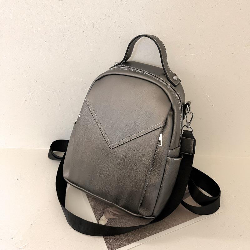 New fashion pu women's backpack college style large capacity simple trendy versatile casual backpack