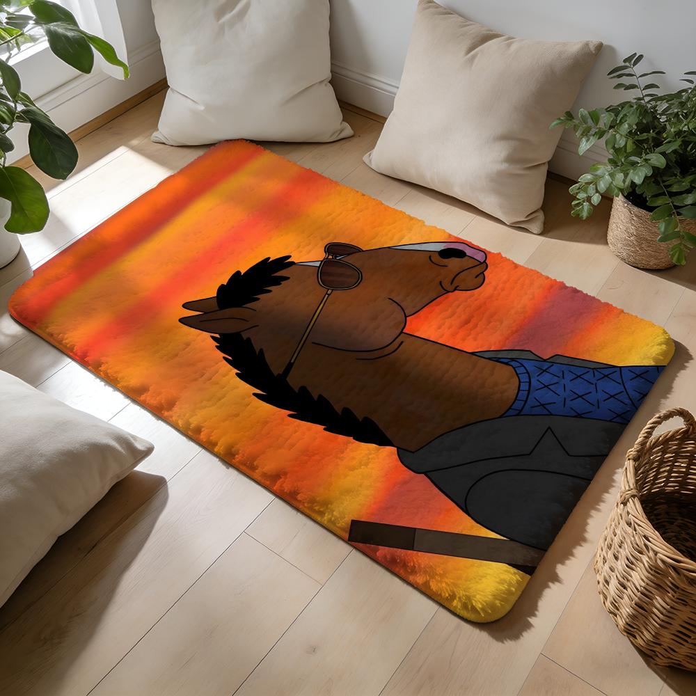 Funny BoJack HHorsemans Floor Mat Soft Flannel Absorbent Mat Non-Slip Rug Home Bedroom Bathroom