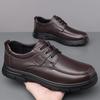 Casual Cowl Leather Business Dress Shoes for Men Spring Autumn New Designer Dad Shoes Man Solid Color Loafers Male