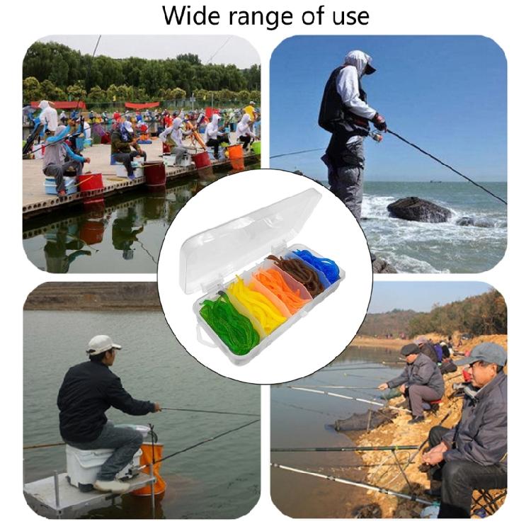 100Pcs Soft Fishing Lures Earthworms Baits Replacement Smell Worms Lures Artificial Baits Fishing Tackle Accessories