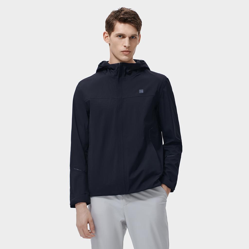 FILA Solid Color Hooded Business Casual Jacket Men jackets Black F11M317701FBK