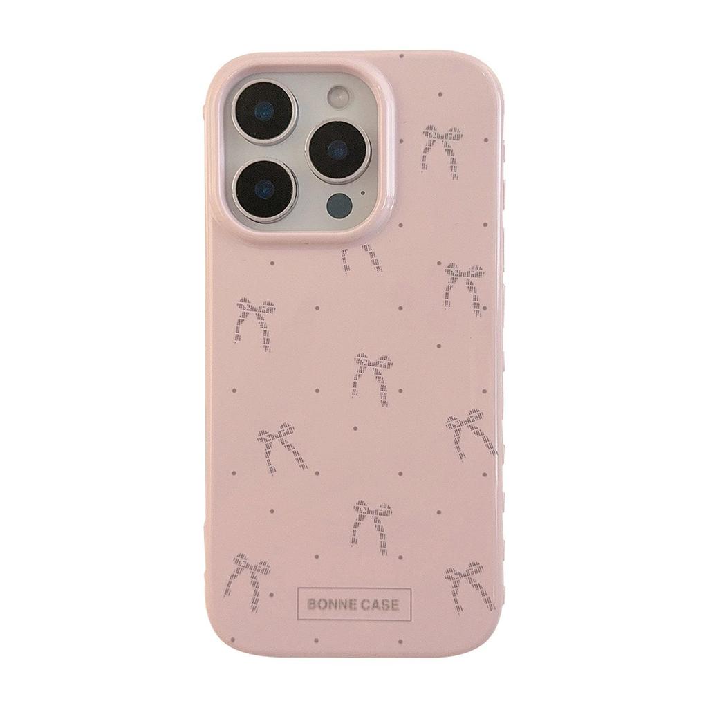 Artistic Pink Bow Phone Case Suitable for Apple Phones