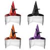 Comfortable Halloween Witch Hat with Black Veil Applique for Halloween Headpieces School Performances Carnivals Costume