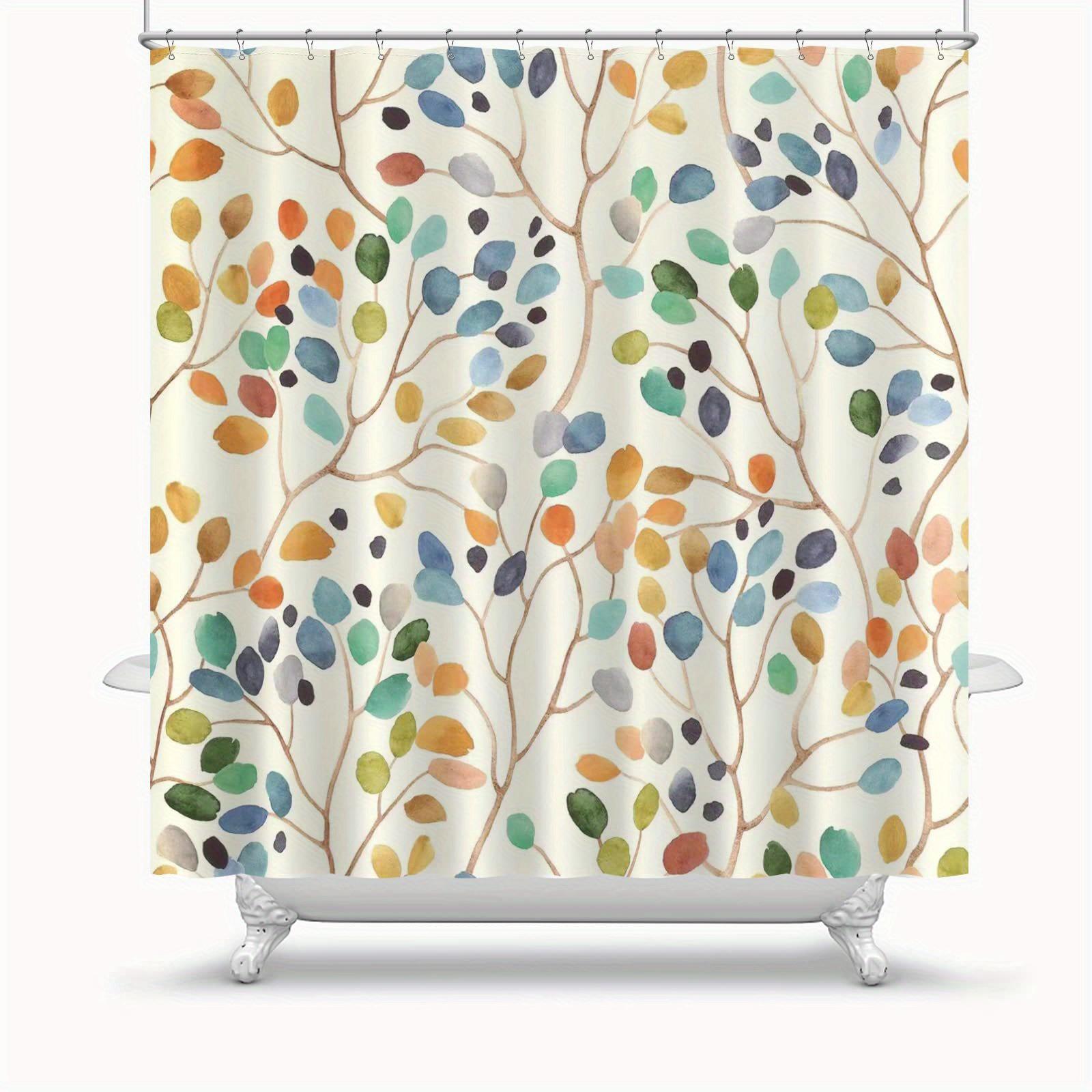 A Watercolor Whimsy Shower Curtain: Bring a Touch of Nature s Beauty into Your Bathroom with This Delightful Design Featuring W90XH180cm