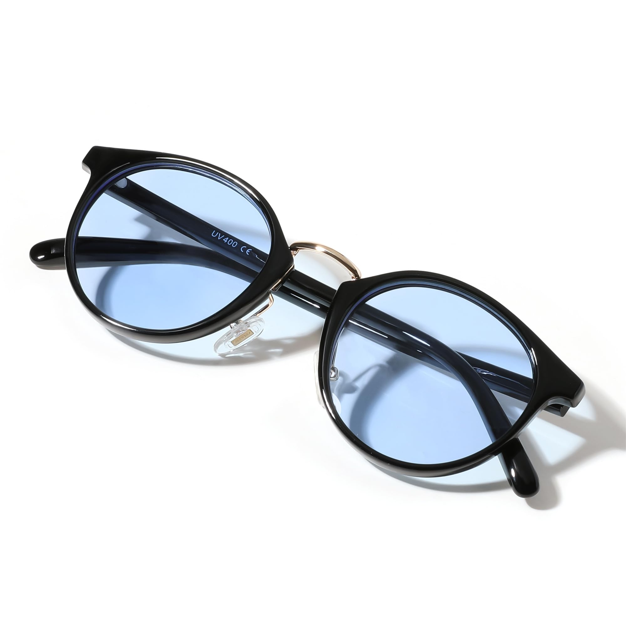 

[FEISEDY] Sunglasses for Women and Men, UV400 UV Protection, Round Shape, Stylish, Lightweight, Colored Lenses, Driving, Commuting, Travel, Fashion,
