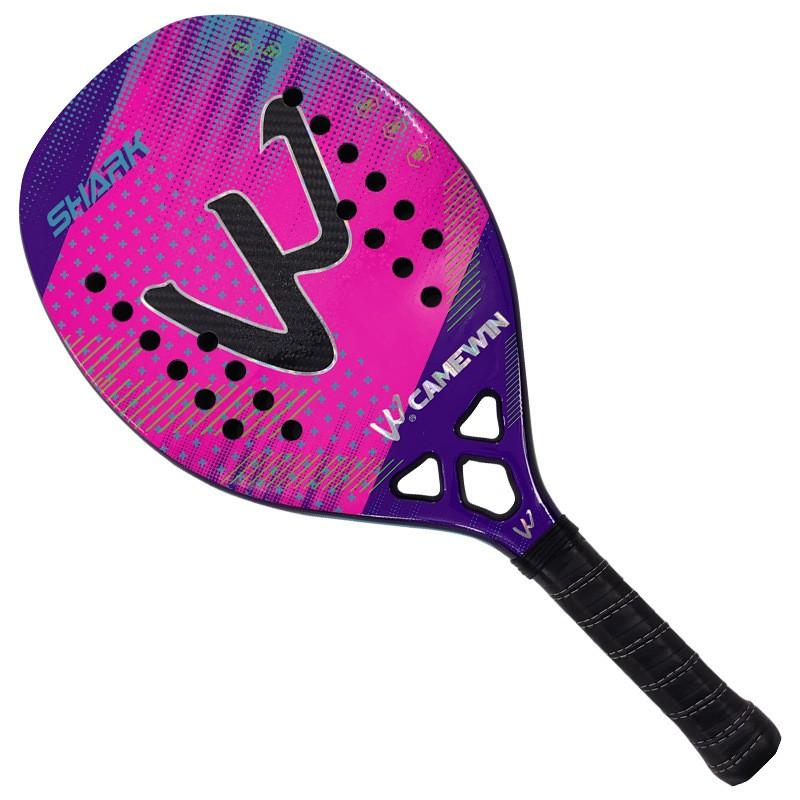 Carbon Fiber Beach Tennis Racket 3K Amateur Advanced Players Lightweight G4 Grip Red Gray Colors
