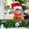 Christmas Hat, Chicken Head, Fully Transparent Glass, Home Decoration Stickers