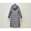 Johnature Women Hooded Zipper Warm Down White Coats Long Sleeve Slim Fashion Clothes Autumn Long Down Coats