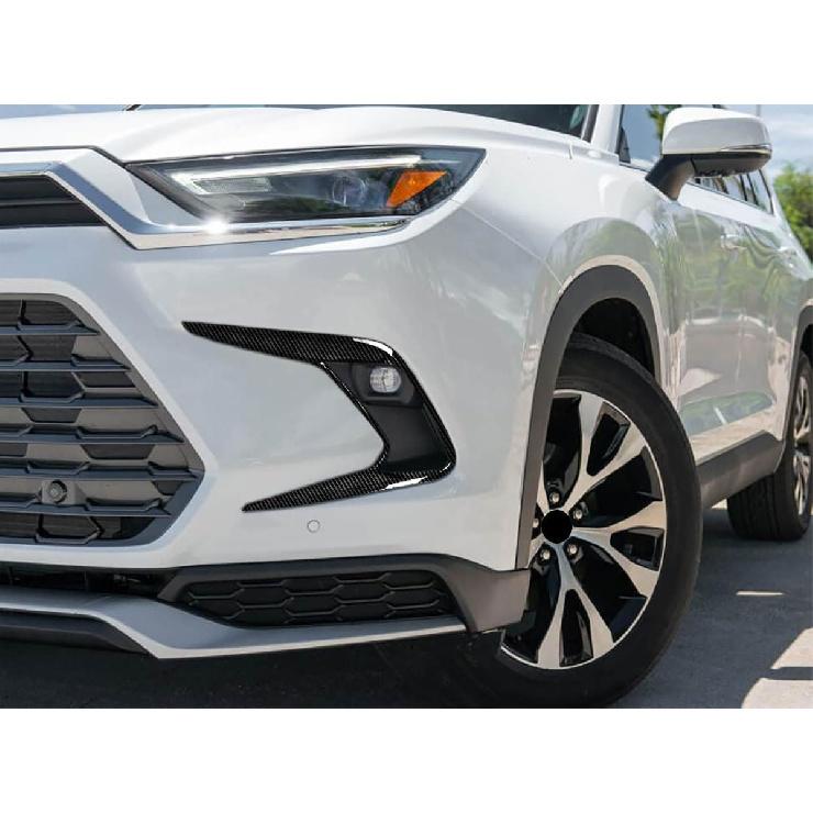 

Front Fog Lights Covers Compatible With Toyota New Grand Highlander 2024 2025 2026 Fog Lamp Frame Trim Replacement Exterior Car Accessories ABS Carbon Fiber Style
