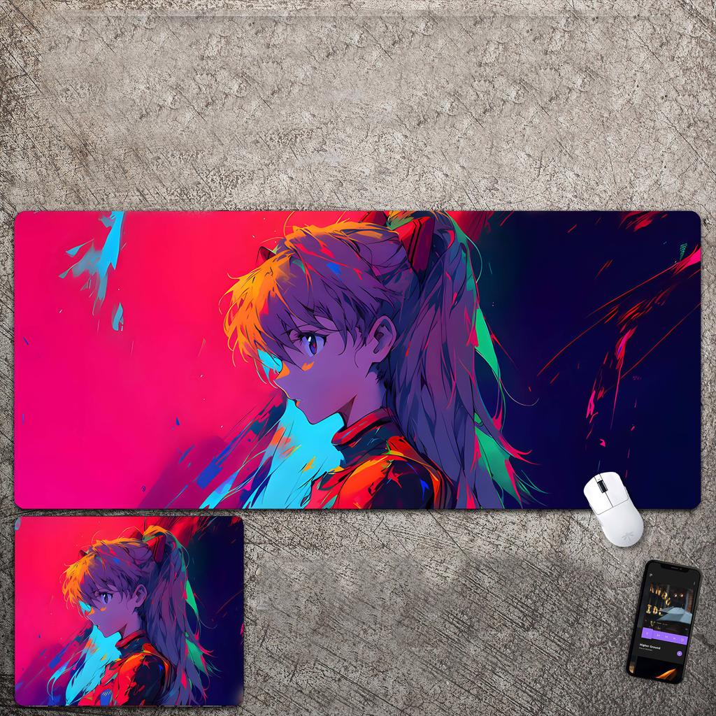 Übergroßes Mauspad mit Anime-Charakter, geeignet für E-Sport, Büro und Schreibtisch.