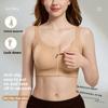 Female Sports Shockproof Undergarment with No Underwire Retraction Underbreast Anti Sag Fixed Cup Front Zipper Underwear