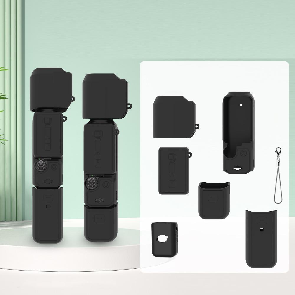 All-Round Protection Silicone Gimbal Camera Case Screen Cover for DJI OSMO Pocket3 Outdoor Shooting чёрный