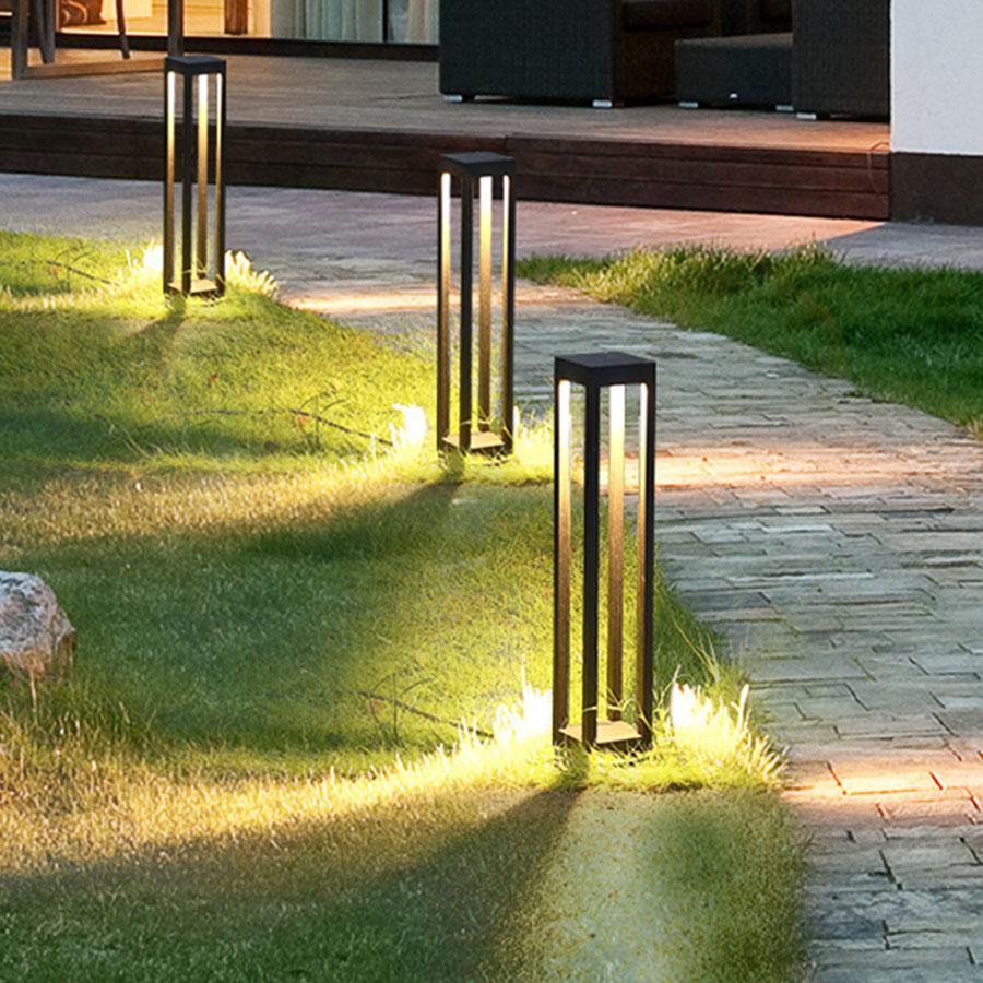10W Wodoodporna Lampa LED Ogrodowa Ścieżkowa Trawnikowa Nowoczesna Aluminiowa Lampa Słupkowa Zewnętrzna Dziedziniec Willa Krajobraz Trawnik Słupki Świetlne