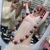10Mm High Gloss Merad Mocha Brown Angora Red Mixed Color Necklace Clavicle Chain Bracelet