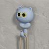 Free Punching Cartoon Cat Hooks Plastic Animal Shape Hook Sticky Hooks Hat Hanger  Bathroom
