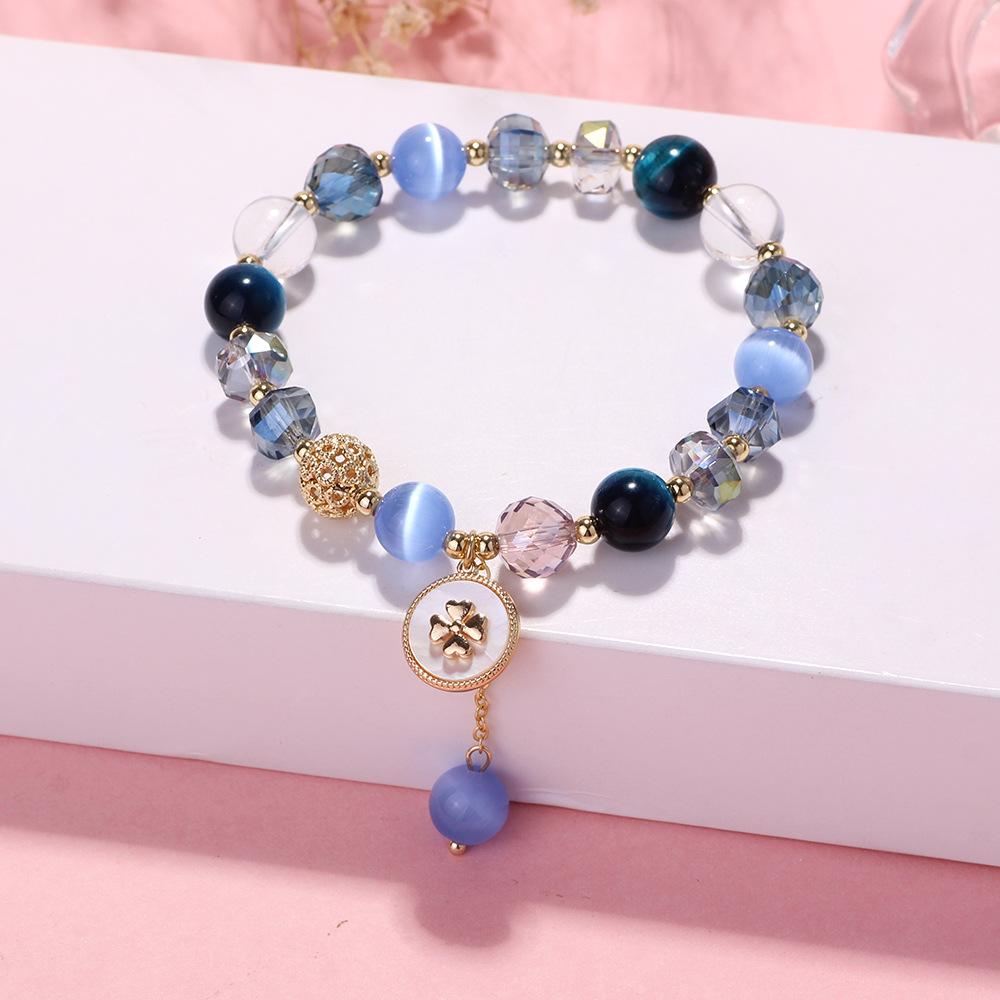 Korean Fashion Lavender Romantic Amethyst Bracelet Women Sparkling Pentagram Zircon Pendant Bracelet Bracelet Jewelry