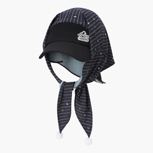 LECOQ GOLF Women'S Pom-Pom Scarf Visor Black Gr122Lcp21