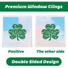 106Pcs St. Patrick's Day Window Clings, Green Shamrock Shaped Sticker Reble Static Window Stickers for Irish Day Decoration Spring Holiday Home