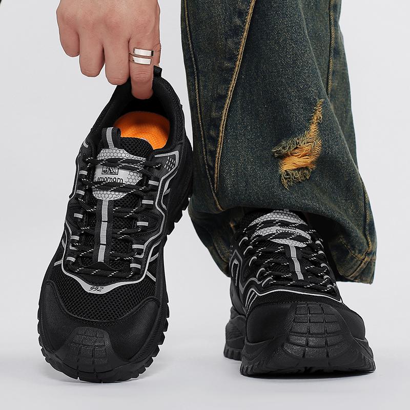 Men Lightweight Trail Running Shoes Autumn Non-Slip TPR Sole Breathable Hiking Sneakers Outdoor Trekking Walking Shoes 39-44