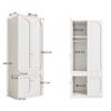 2-Door Wardrobe, Lacquered Wardrobe, Wardrobe with Clothes Rail and Drawers, Bedroom Furniture, Metal Handles, White, 80×50×200 cm