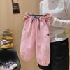 Kids' Sweatpants: 2025 Spring/Autumn Trendy, Loose-Fit, Letter Embroidery, Korean Style for Boys and Girls.