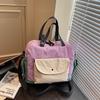 Large Capacity Travel Bag Color Contrast Tote Bag Women's Crossbody Bag