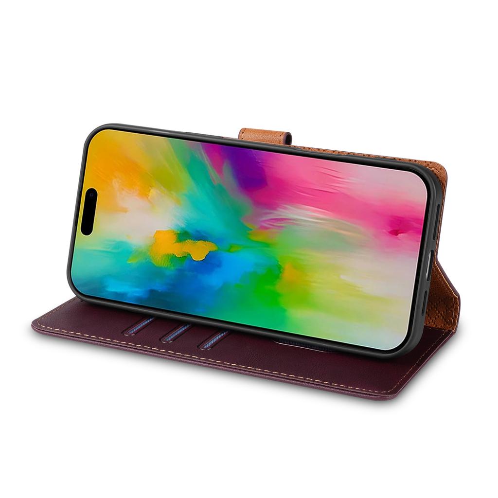 For iPhone 17 Pro Stand Case PU Leather Wallet Phone Cover