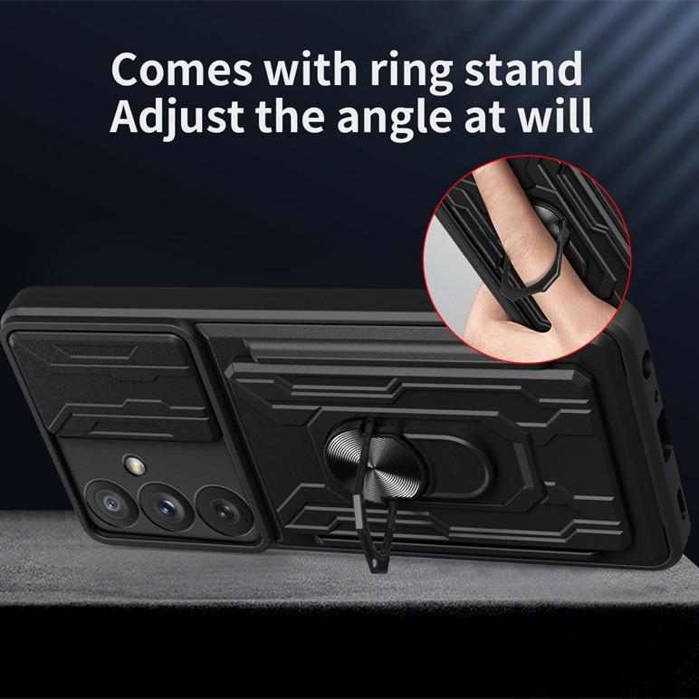 Suitable for Samsung A54 Multi Functional Ring Magnetic Suction Phone Case Samsung S23 Ultra Sharp Armor Push Window Bracket To Prevent Falling