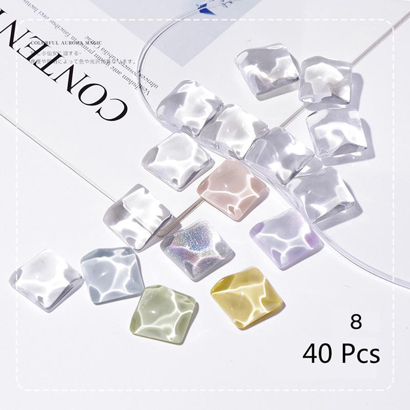 40Pcs Transparent Glass Nail Art Display Showing Polish Color Board Tips Tools