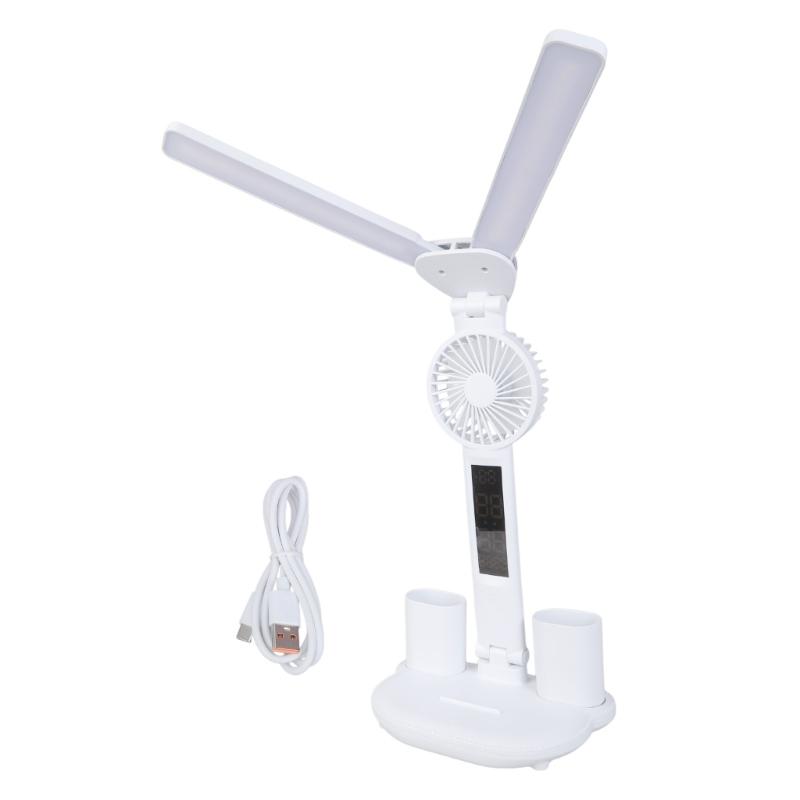 

2 in 1 Desk Lamp with 360 Degree Rotating Fan, Touches Display, and Large 3200mAh Battery for Quiet Operation