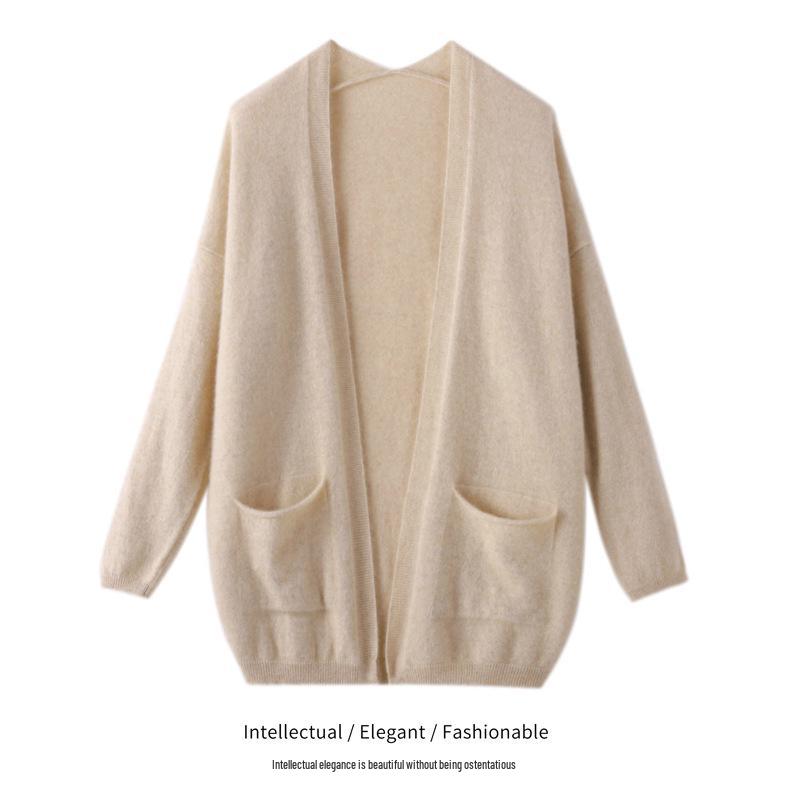 Autumn 2023 Women's Pure Wool Buttonless Cardigan Sweater