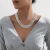 Exaggerated Atmosphere Hollow Chain Necklace Female, Punk Hip Hop Style Silver Wide Chain Necklace