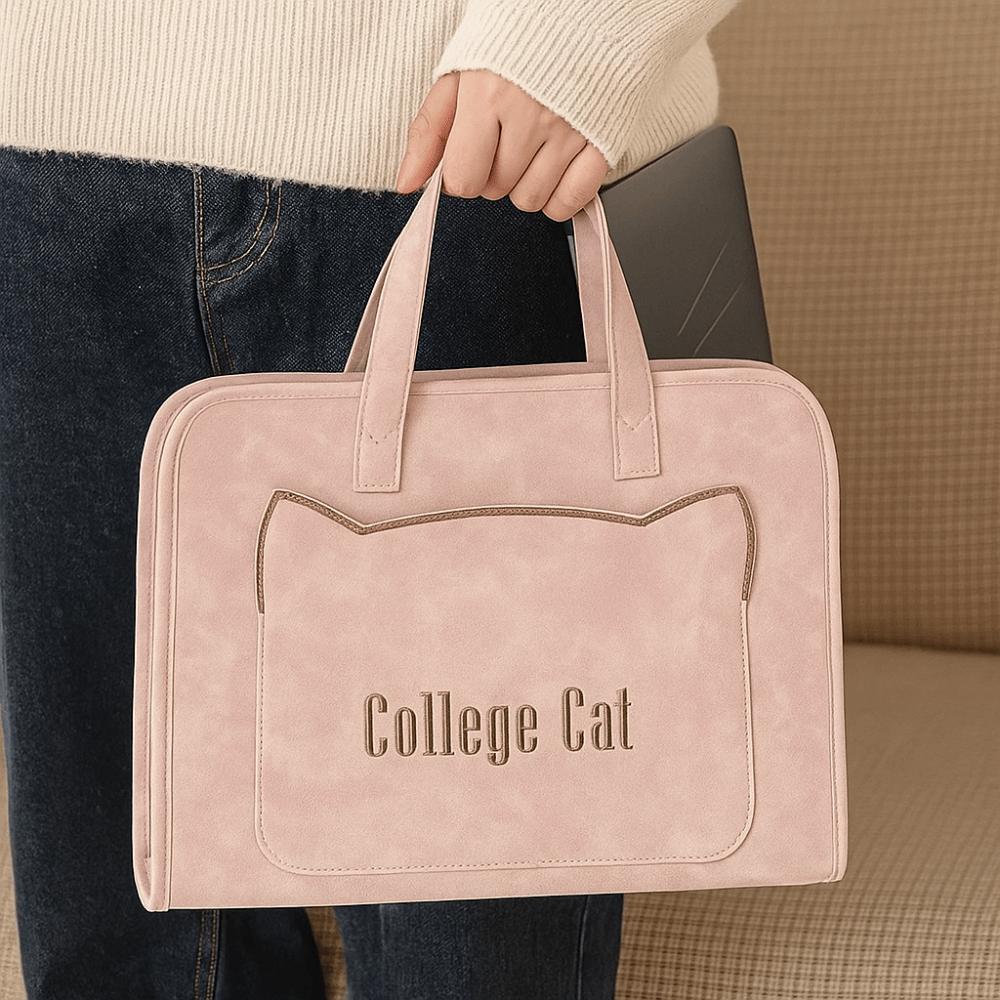 Tablet Carring Case Portable Laptop Sleeve Large Capacity PU Leather Computer Handbag with Straps Shockproof Laptop Bag Office