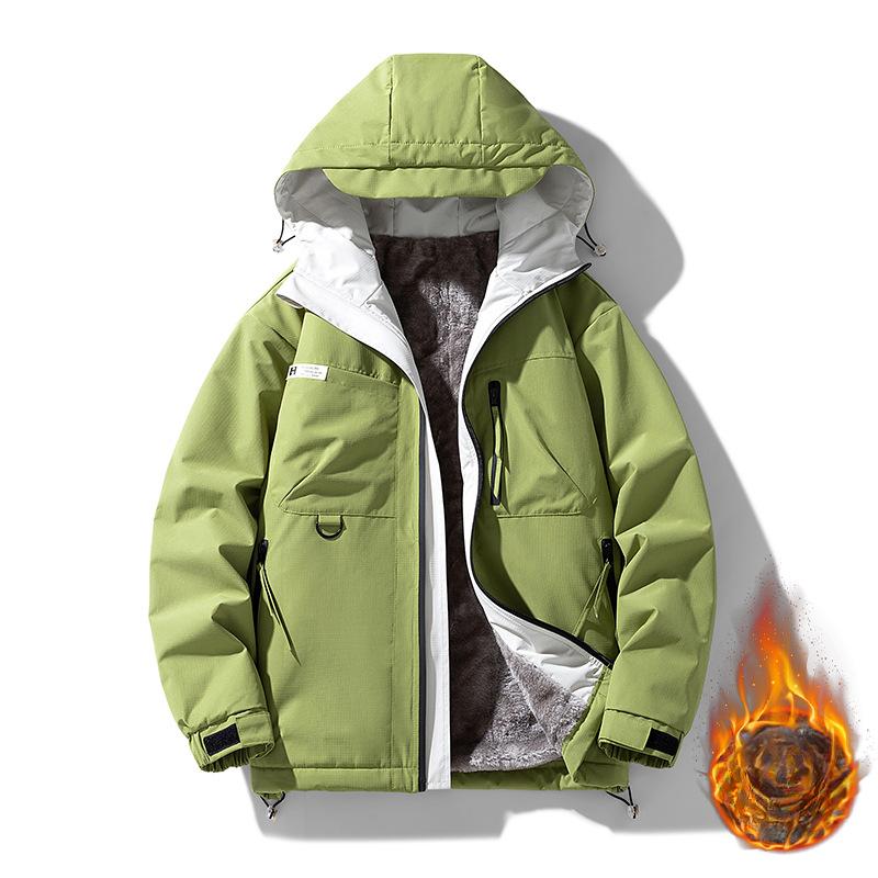 

Повседневная куртка с капюшоном, мужская осенне-зимняя новая повседневная куртка Tooling, флисовое утолщенное горное пальто XXXXL