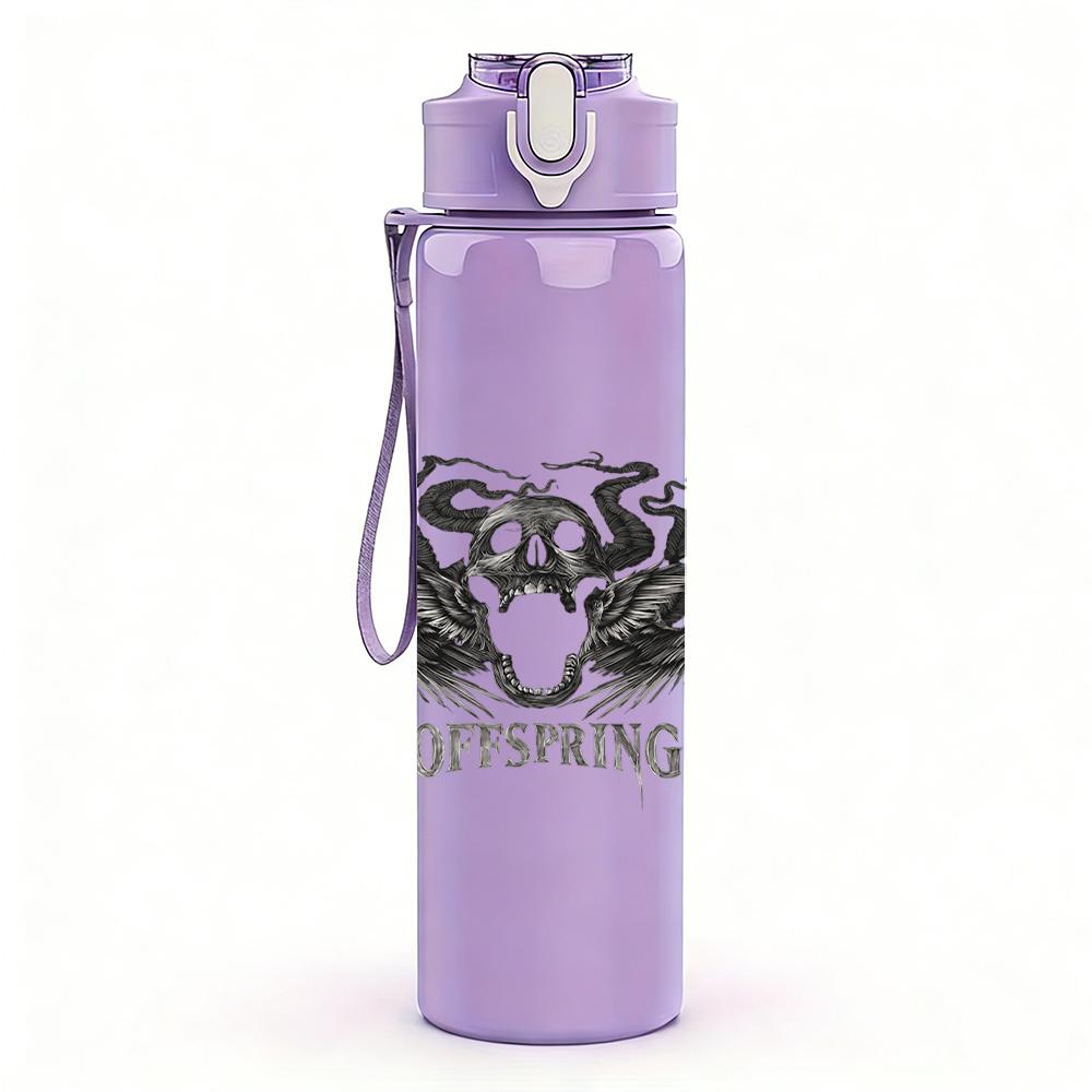 1PC Ornate Wolf Head Dark Grunge Print 750ml Portable Sports Water Bottle Leakproof Gym Outdoor Travel Drink Cup