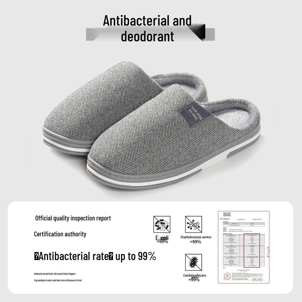 Nordische minimalistische Winter-Baumwollpantoffeln: TPR Rutschfest, Verdickte Wärme für Männer & Frauen, Ideal für den Innenbereich