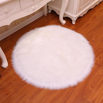 Round Imitation Wool Plush Rug - Perfect for Living Room, Bedroom, Bay Window, or Bedside.