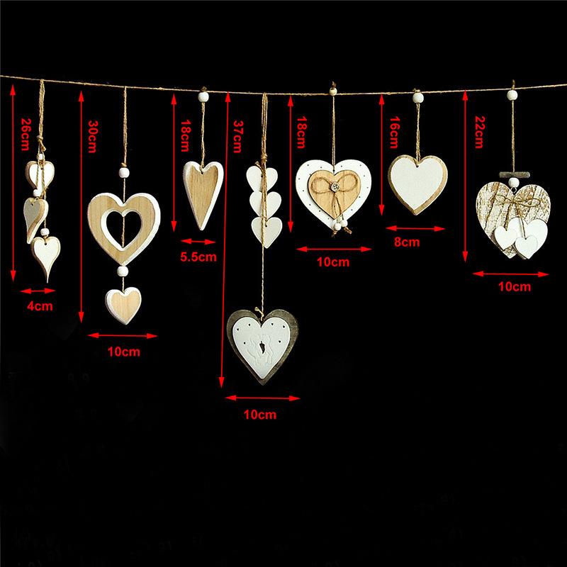 European Wooden Heart Ornaments - Handmade Wedding Pendants & Home Accessories