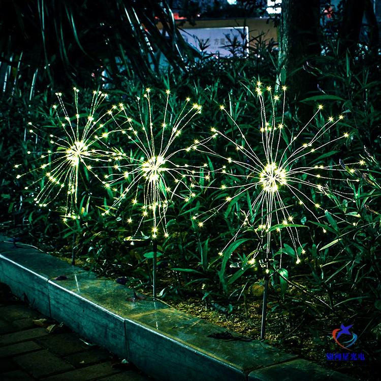Waterproof Solar Dandelion Firework String Lights for Garden and Lawn Decoration