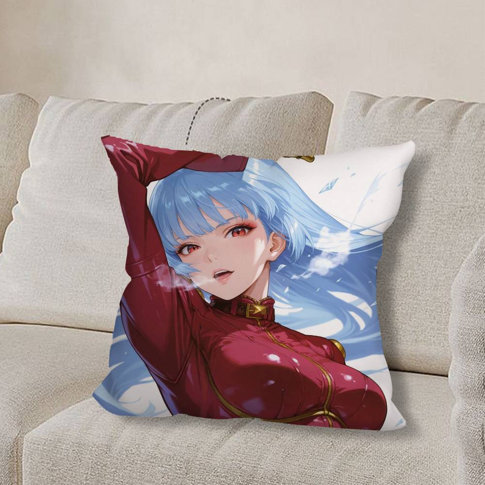 K-King Of F-Fighters cool Pillow Case Square Double-Sided Printing Short Plush Sofa Cushion Cover Bedroom Bedside Pillow