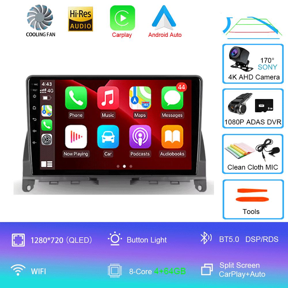 Android 14 For Mercedes Benz C Class 3 W204 S204 2006 - 2011 Car Radio Multimedia Video Player Navigation Stereo GPS No 2din 2 D
