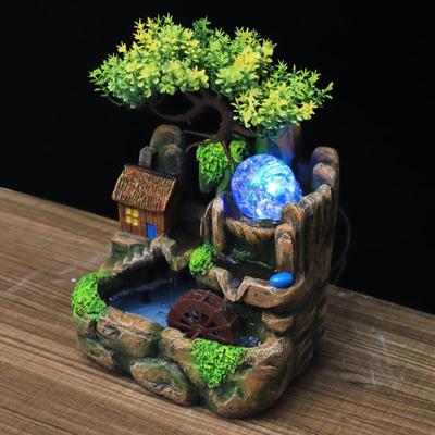 Waterfall Fountain with LED Lights for Home Decor